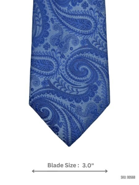Royal Blue Paisely Pattern Men's Necktie By Moss