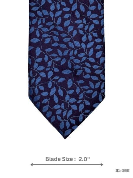 Nature Inspired Beautiful Blue Leaves Mens Necktie