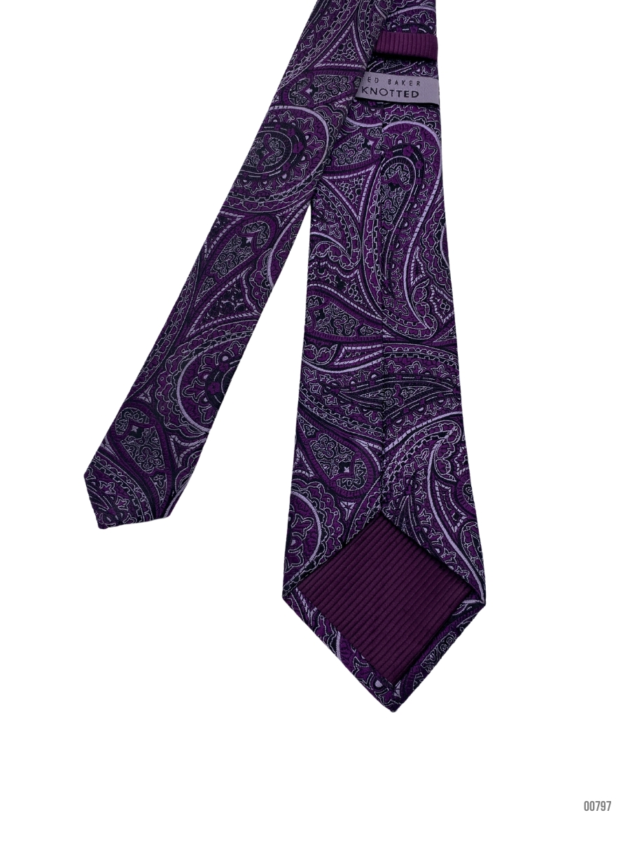 NeckTies - Refined Paisley Design Mens Necktie By Ted Baker