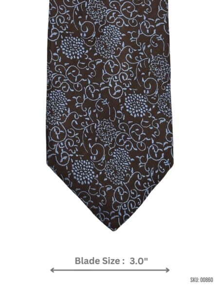 Brown Blue Floral Pattern Mens Necktie By Next