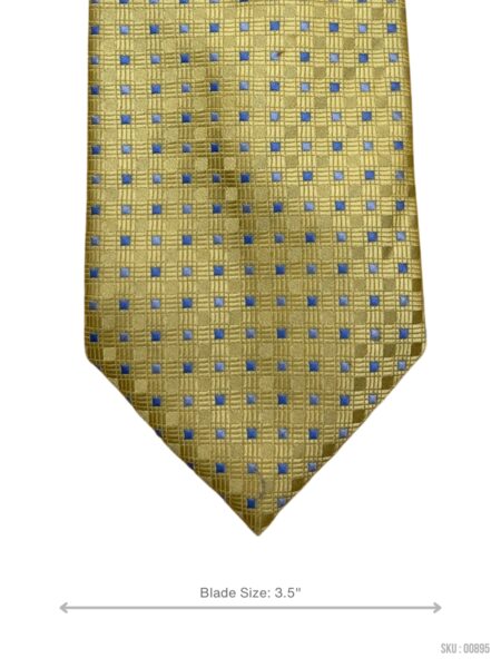 Gold Geometric Pattern Mens Tie by Marks & Spencer