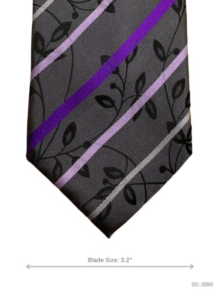 Modern Floral Pattern with Stripes Mens Tie by Next