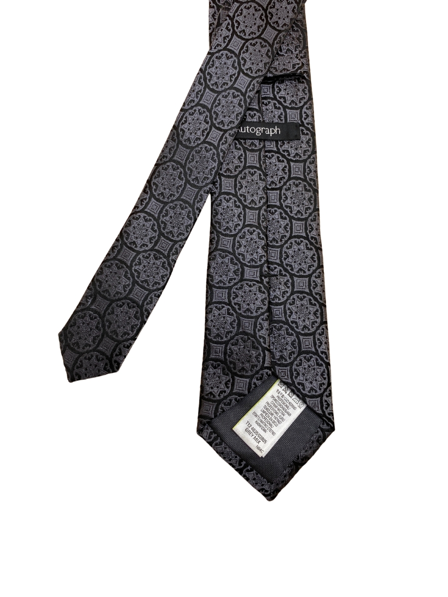 NeckTies - Modern Jet Black Mens Tie with Beautiful Shapes and Little ...