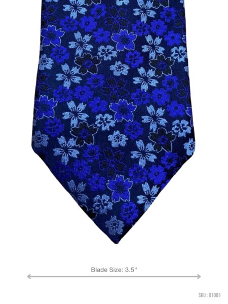 Neon Blue Floral Pattern Mens Tie by St.George by Duffer