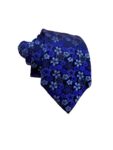 Neon Blue Floral Pattern Mens Tie by St.George by Duffer