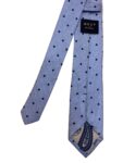Blue Self Textured Mens Tie with Dark Polka Dots by Next