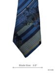 Royal Blue and Black Floral Striped Tie