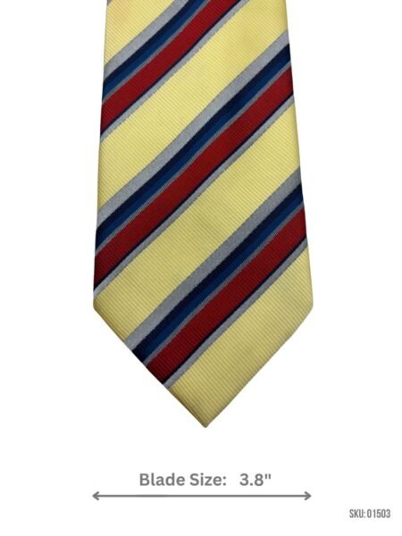 Vibrant Yellow with Red & Blue Stripes