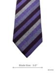 Purple and Gray Checkered Striped Tie