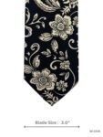Black Tie with White Floral Design