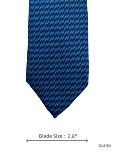 Modern Blue Tie with Black Checkered Design