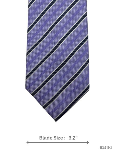 Lavender and Black Striped Formal Tie