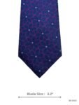 Stylish Navy Blue Tie with Pink Geometric Floral Design