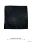 Black Pocket Square with Silver Polka Dots