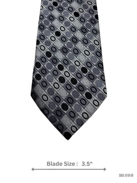 Contemporary Grey Geometric Circle Pattern Tie