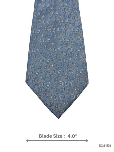 Blue Tie with Detailed Paisley Design