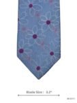 Elegant Light Blue Floral Tie with Purple Accents