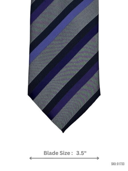 Modern Purple and Blue Striped Men's Tie