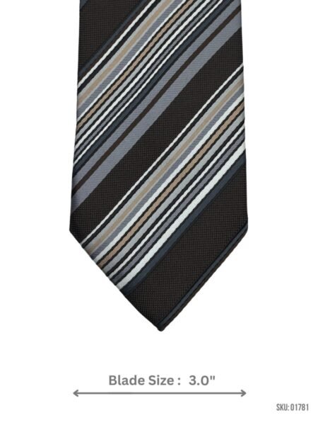 Black and Grey Multi-Striped Tie