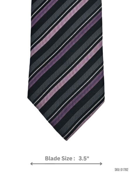 Black Tie with Purple Stripes
