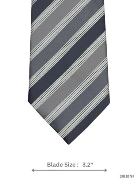 Gray Striped Tie with Modern Contrasts