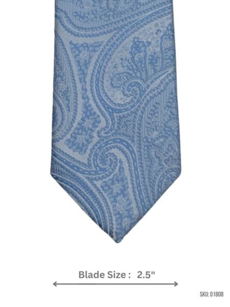Sky Blue Paisley Necktie Elegant Pattern Tie