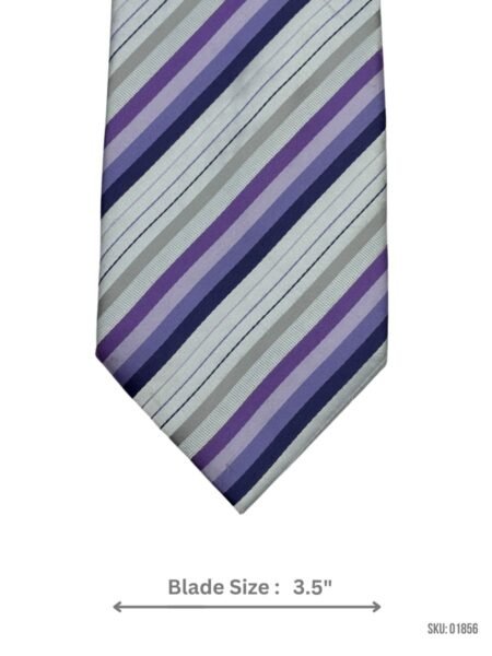 Mint Green Tie with Lavender and Navy Stripes