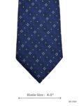 Navy Tie with Purple Geometric Pattern