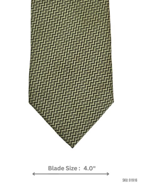 Stylish Green Zigzag Tie Bold Pattern
