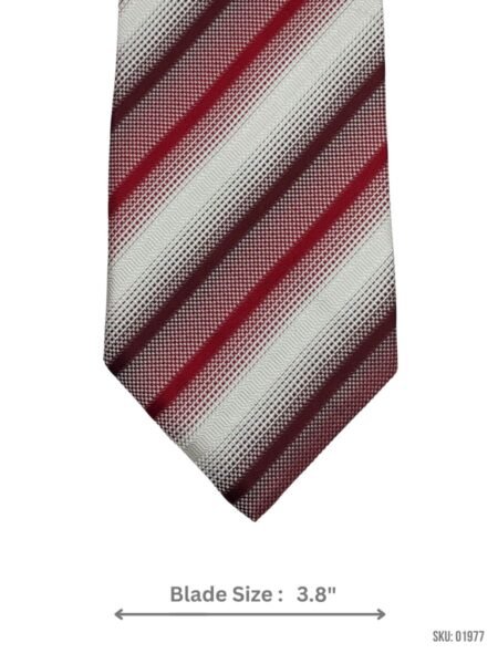 Red and White Striped Tie