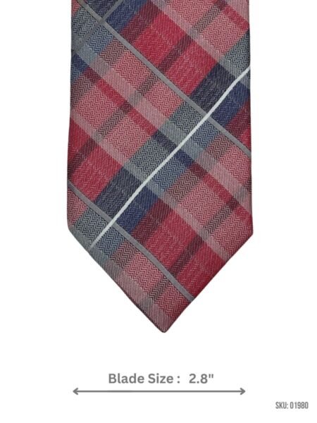 Red and Grey Plaid Tie