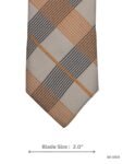 Beige and Orange Plaid Tie