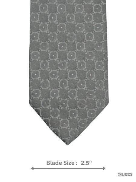 Gray Tie with Circular Pattern
