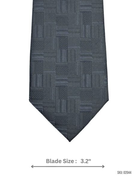 Sophisticated Gray Checkered Textured Tie