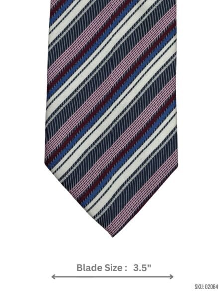 Stylish Multicolored Stripe Tie with Purple and Blue Accents