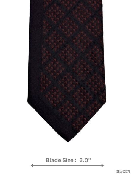 Chic Black Tie with Red Diamond Pattern