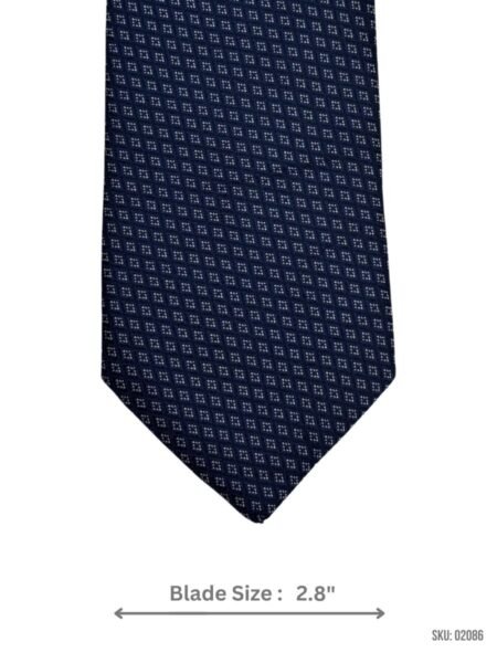 Navy Blue Tie with Geometric Diamond Pattern