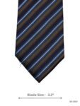 Multicolor Striped Tie in Navy, Brown, and Green