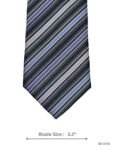 Elegant Gray Tie with Blue and Purple Diagonal Stripes