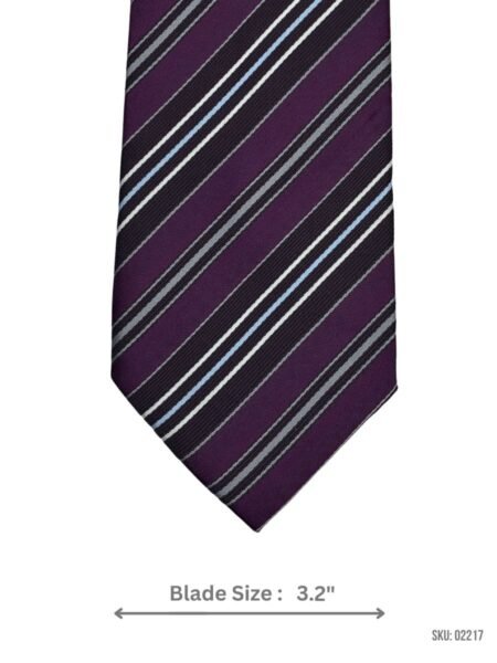 Purple and Black Striped Tie