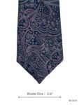 Navy Blue Paisley Tie with Pink and Blue Accents