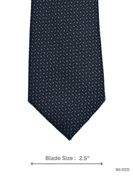 Dark Blue Textured Tie with Small Pattern