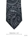 Black Paisley Tie with Silver Accents