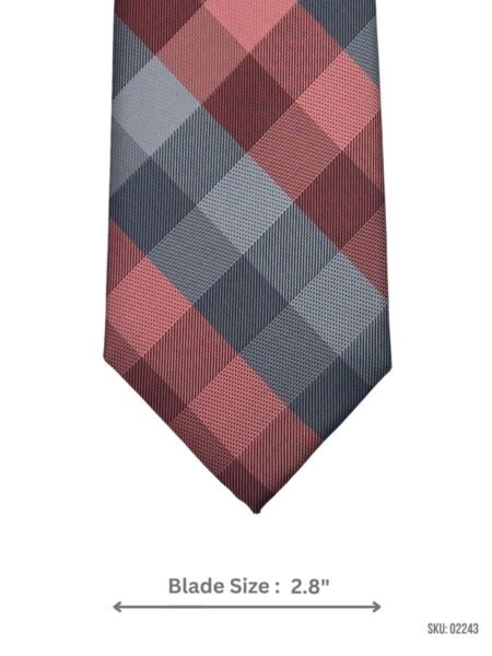Red, Gray, and Blue Plaid Tie