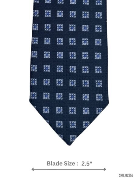 Navy Blue Square Pattern Tie