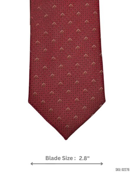 Red Tie with Geometric Pattern