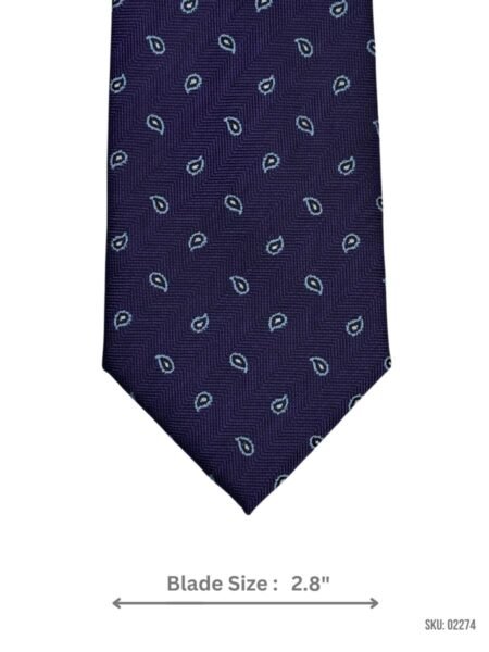 Purple Paisley Design Tie with Light Blue Accents