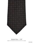 Black Tie with Subtle Brown Leaf Print
