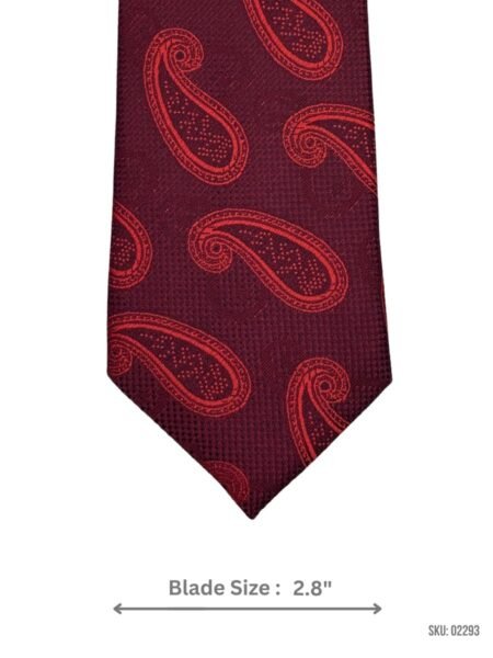 Maroon and Burgundy Paisley Tie