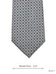 Silver and Navy Patterned Tie